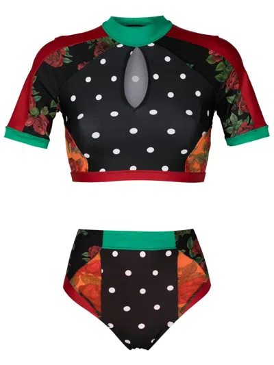 Amir Slama Bikini Im Patchwork-design In Multicolour