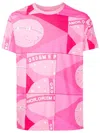 Amir Slama Patchwork Flag-print T-shirt In Pink