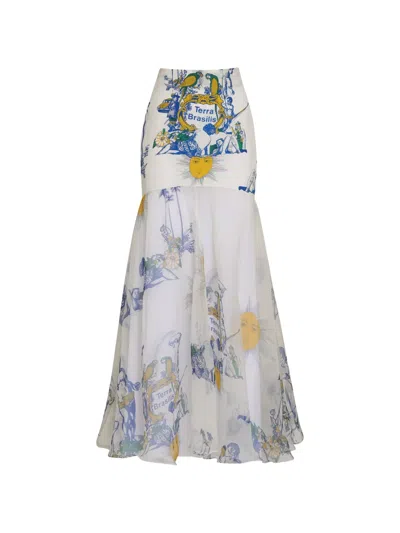 Amir Slama Patterned Skirt In White