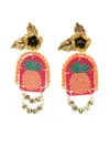 Amir Slama Pineapple-motif Drop Earrings In Multicolour