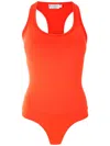 Amir Slama Plain Racer Back Bodysuit In Orange