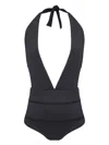 Amir Slama Plunging V-neck Swimsuit In Schwarz