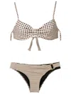 Amir Slama Polka-dot Hardware-detail Bikini In Neutrals