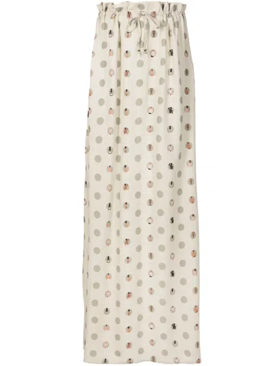 Amir Slama Swimmer Polka-dot Maxi Skirt In Neutrals