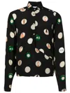 Amir Slama Polka Dot Silk Shirt In Black