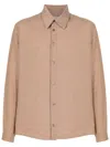 Amir Slama Poseidon-print Long-sleeve Shirt In Brown