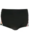 Amir Slama Print Hibiscus Swimming Trunks In Black