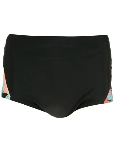 Amir Slama Print Hibiscus Swimming Trunks In Black