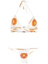 Amir Slama Print Sol Bikini Set In White