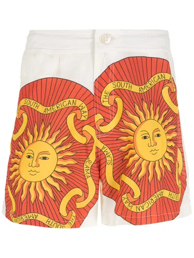 Amir Slama Print Sol Shorts In White