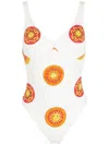 Amir Slama Print Sol Swimsuit In White