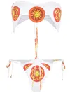 Amir Slama Print Sol Swimsuit In White
