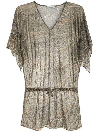 Amir Slama Printed Beach Dress In Multicolour