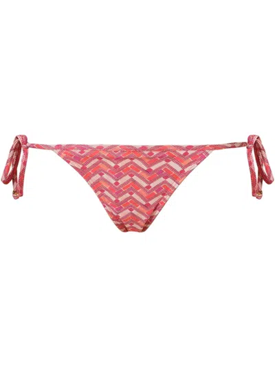 Amir Slama Printed Bikini Bottons In Pink