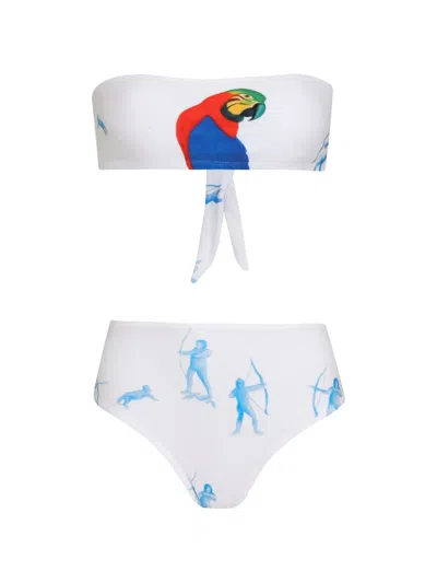Amir Slama Printed Bikini In White