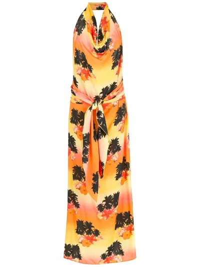 Amir Slama Printed Long Dress In Multicolour