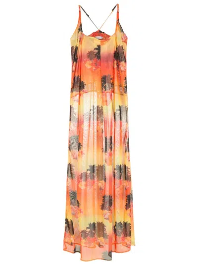 Amir Slama Printed Long Dress In Orange