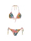 Amir Slama Printed Side-tie Bikini In Multi