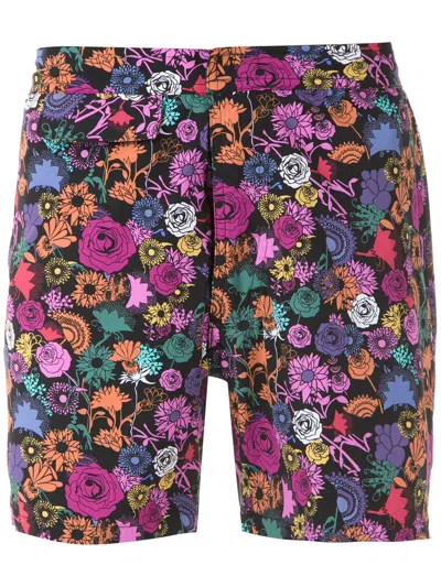 Amir Slama Printed Swim Shorts In Black