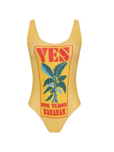 Amir Slama Printed Swimsuit In Yellow