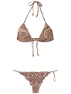 Amir Slama Printed Triangle Bikini Set In Multicolour
