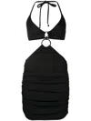Amir Slama Ribbed-detail Halterneck Dress In Black