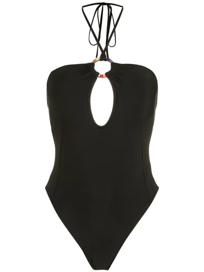Amir Slama Ring-detail Swimsuit In Black