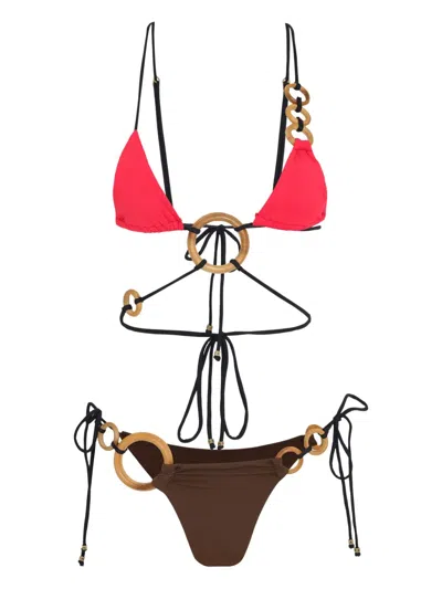 Amir Slama Ring-embellished Bikini Set In Multi