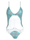 Amir Slama Rope-detailing Swimsuit In Blue