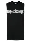 Amir Slama Rope-print Cotton Tank Top In Black