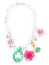 Amir Slama Rose-pendant Chain-link Necklace In Metallic