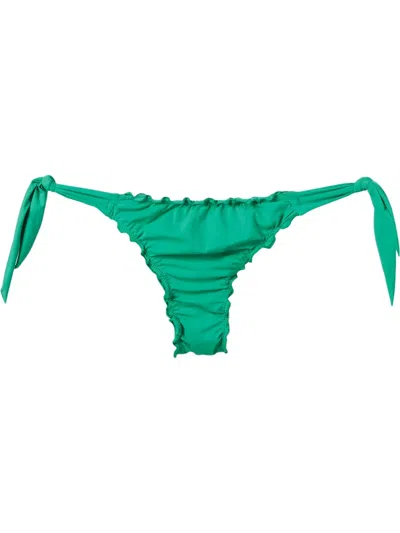 Amir Slama Ruched Bikini Bottons In Green