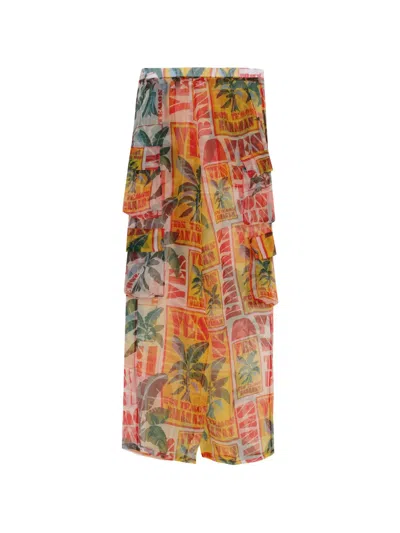 Amir Slama Ruffled Palazzo Pants In Multi