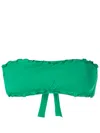 Amir Slama Ruffled Strapless Bikini Top In Green