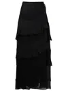 Amir Slama Ruffled-trim Maxi Skirt In Black