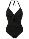 Amir Slama Self-tie Halterneck Swimsuit In Black