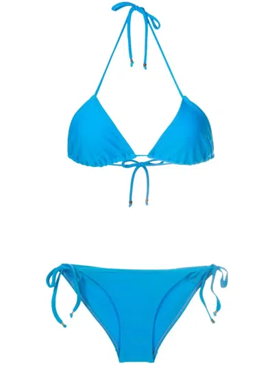Amir Slama Self-tie Triangle Bikini In Blue