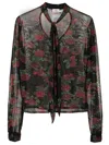 Amir Slama Bluse Mit Blumigem Finish In Black