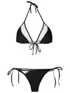 Amir Slama Sheer-panels Triangle Bikini In Black