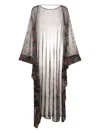 Amir Slama Sheer Rose-pattern Kaftan In Black