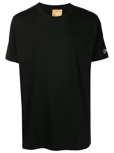 Amir Slama Short-sleeved Logo-print T-shirt In Black