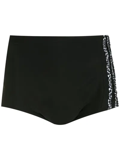 Amir Slama Side Stripe-detail Swim Shorts In Black