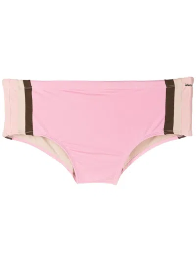 Amir Slama Badehose Mit Seitlichen Streifen In Pink