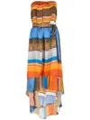 Amir Slama Silk Long Dress In Multicolour