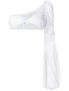 Amir Slama One-shoulder Tie-fastening Blouse In White