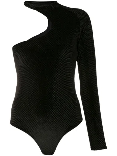 Amir Slama Single-sleeve Velvet Body In Black