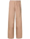 Amir Slama Slub Elasticated Straight-leg Trousers In Brown