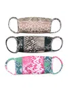 Amir Slama Snakeskin-print Face Masks (pack Of 3) In Multicolour