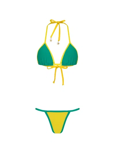 Amir Slama Star-embellished Bikini In Green
