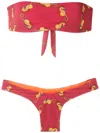 Amir Slama Strapless Bikini Set In Red